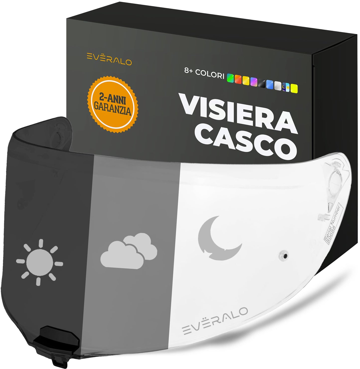 Antifog Compatibile con Visiera LS2 FF811 - Vector 2 - Vector II Carbon - Lente Anti appannamento DKS457 Compatibile (Antifog)