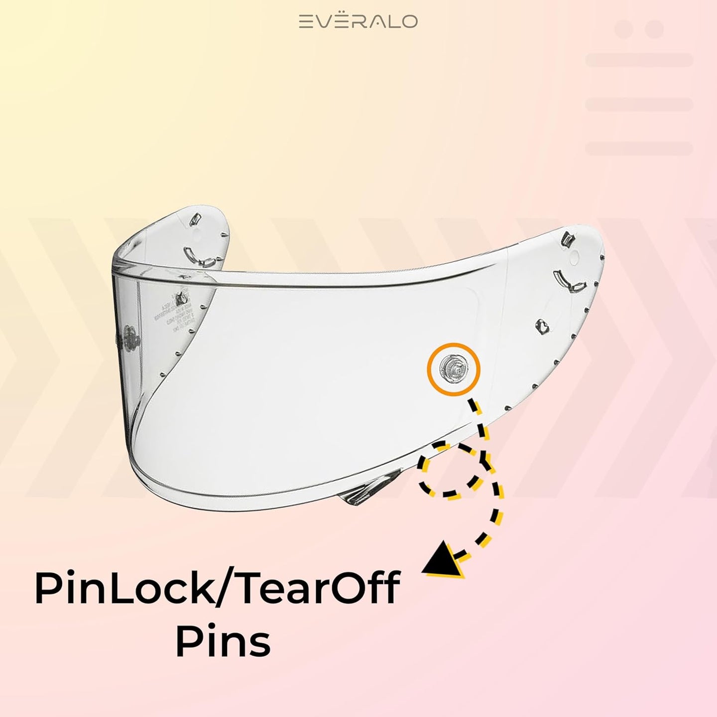 Pinlock Pin Tear Off 5mm Compatibile con Agv - Hjc - Airoh - Nolan - Ls2 - Givi - Bell - Shark - Scorpion - Xlite – Dispositivo con Viti Comprese