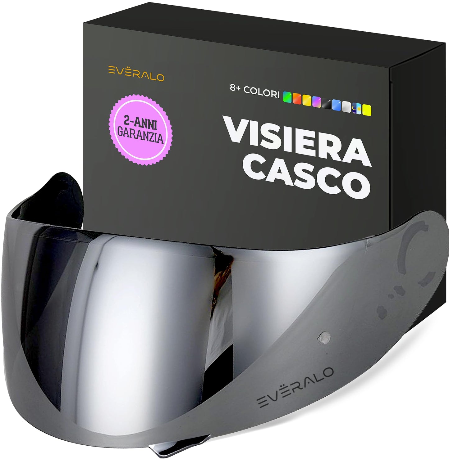 Visiera Compatibile con Shoei Gt Air - Gt Air 2 - Neotec - Opticson - Cns 1 - Visiere Casco Antifog Ready (Iridium Cromo)