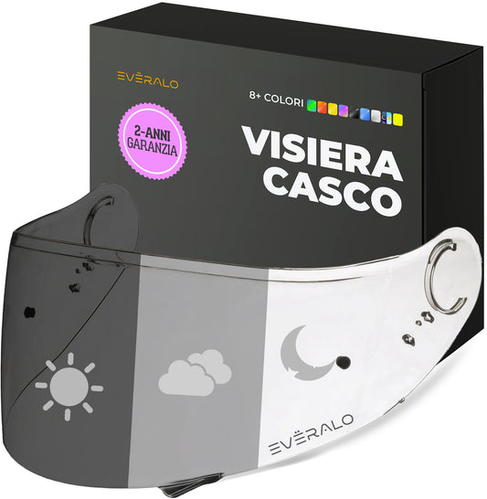 Visiera Compatibile con Shoei Gt Air - Gt Air 2 - Neotec - Opticson - Cns 1 - Visiere Casco Antifog Ready (Iridium Cromo)