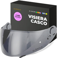 Visiera Compatibile con Shoei Gt Air - Gt Air 2 - Neotec - Opticson - Cns 1 - Visiere Casco Antifog Ready (Iridium Cromo)