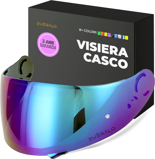 Visiera Compatibile con Shoei Gt Air - Gt Air 2 - Neotec - Opticson - Cns 1 - Visiere Casco Antifog Ready (Iridium Cromo)