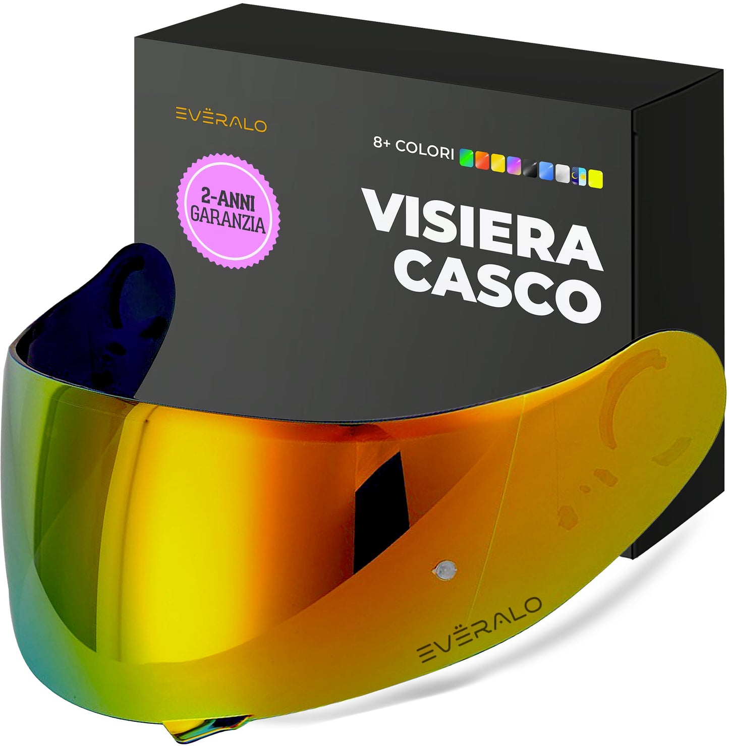 Visiera Compatibile con Shoei Gt Air - Gt Air 2 - Neotec - Opticson - Cns 1 - Visiere Casco Antifog Ready (Iridium Cromo)