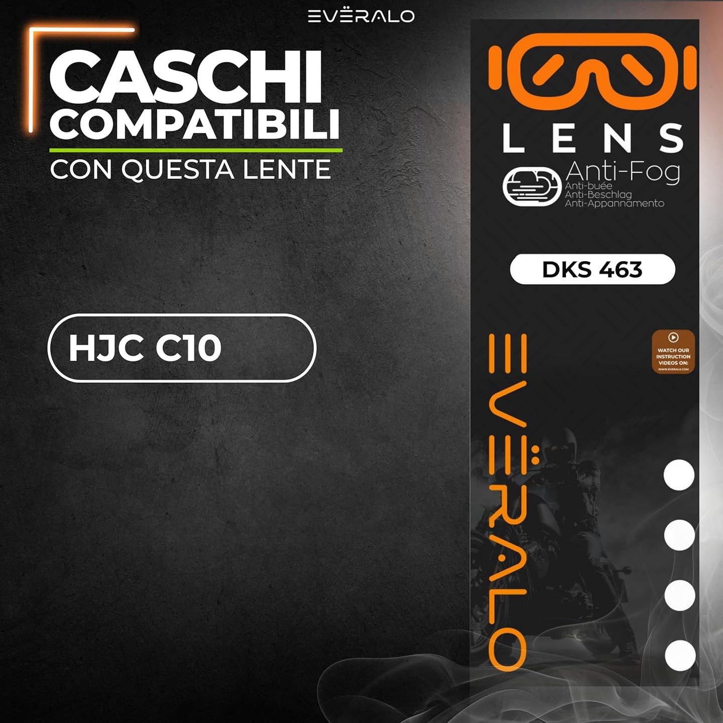 Pinlock Compatibile con Visiera HJC Hj-34P - c10 - Lente Anti appannamento DKS463 Compatibile (Pinlock)