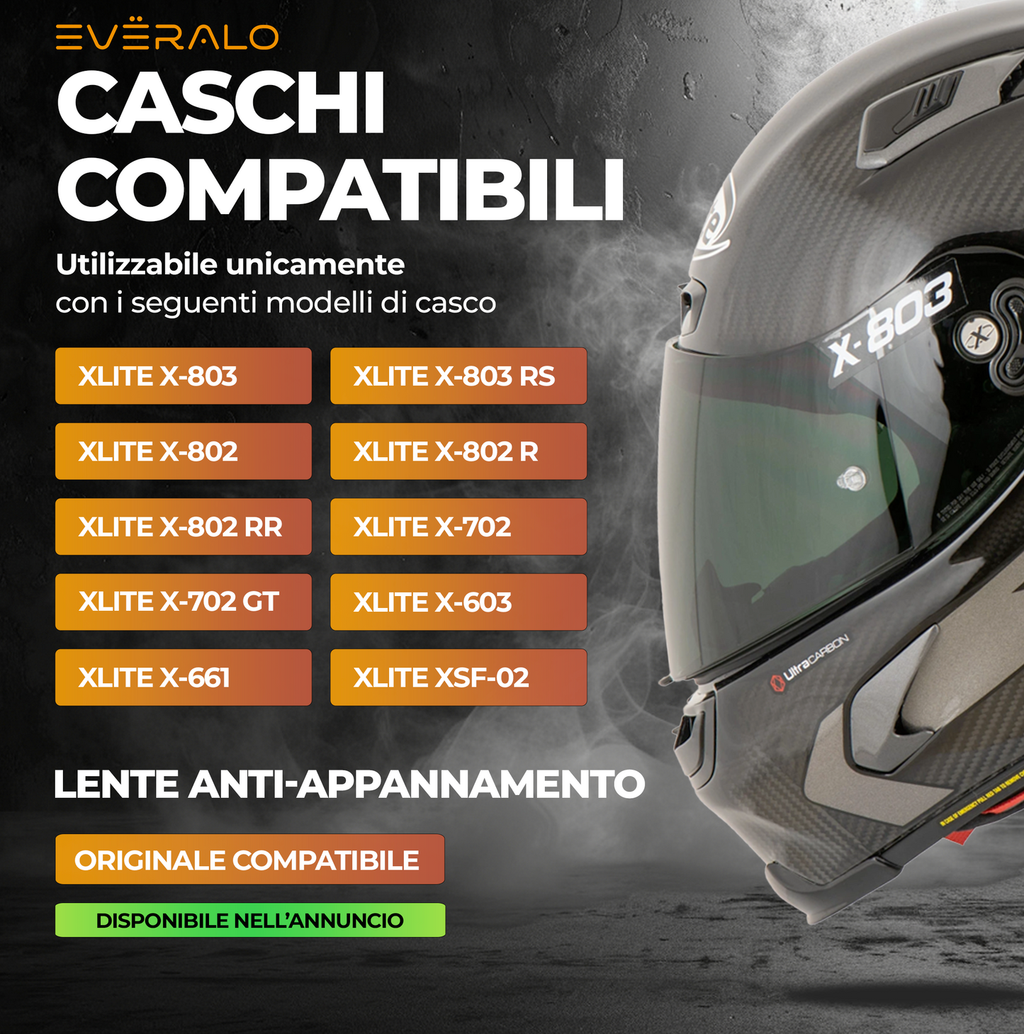 Visiera per Xlite X803 - X802 - X702 - X661 - X603  - Fotocromatica