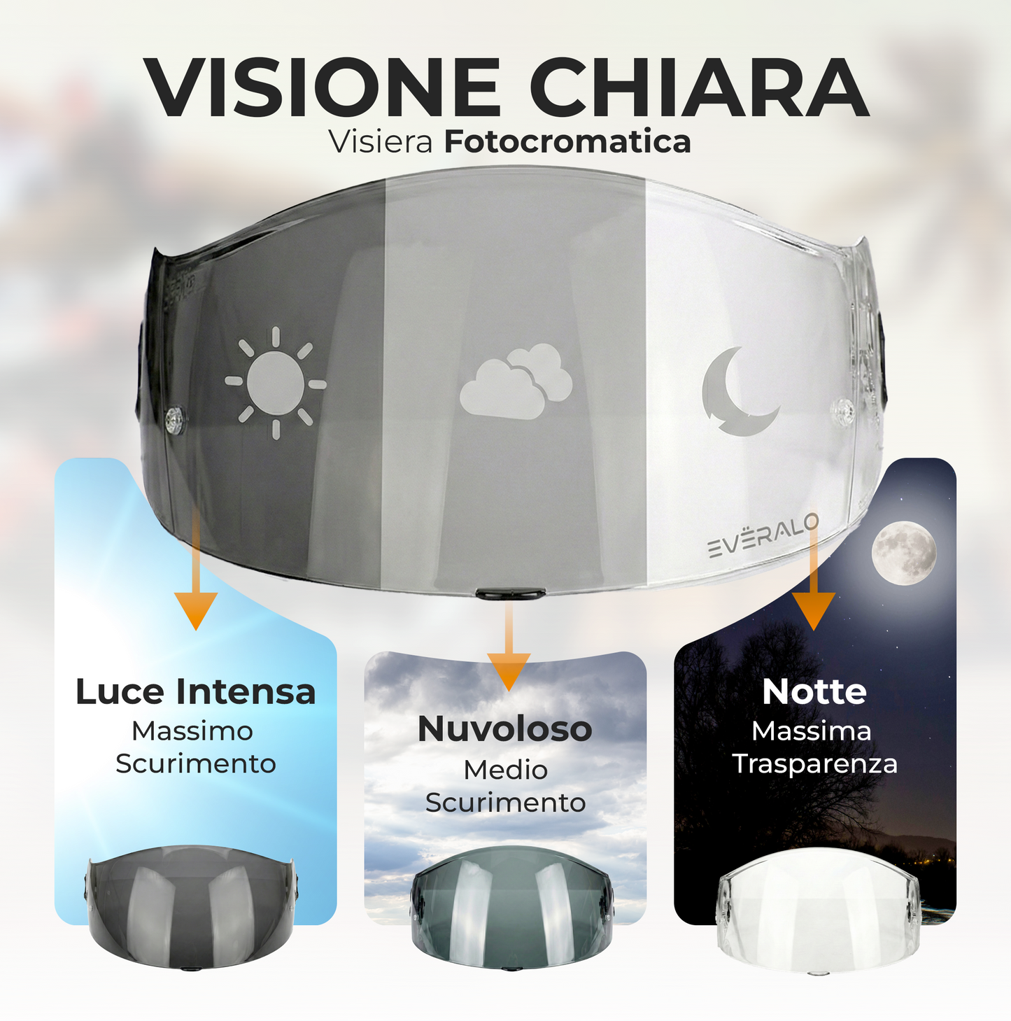 Visiera per Xlite X803 - X802 - X702 - X661 - X603  - Fotocromatica