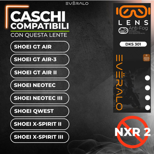 Lente anti-appannamento per Shoei Cw1 - Cns1 - Cns 3 - Cwr1 – specifico per sistema DKS301