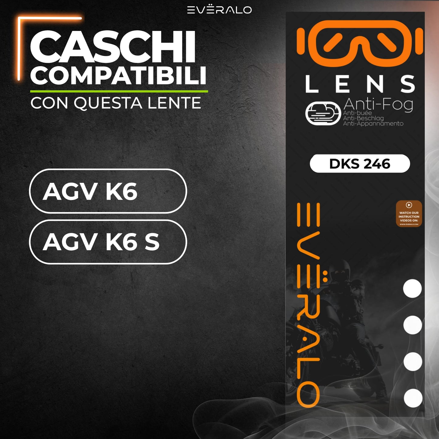 Lente anti-appannamento Agv K6 - K6s - specifico per sistema DKS246