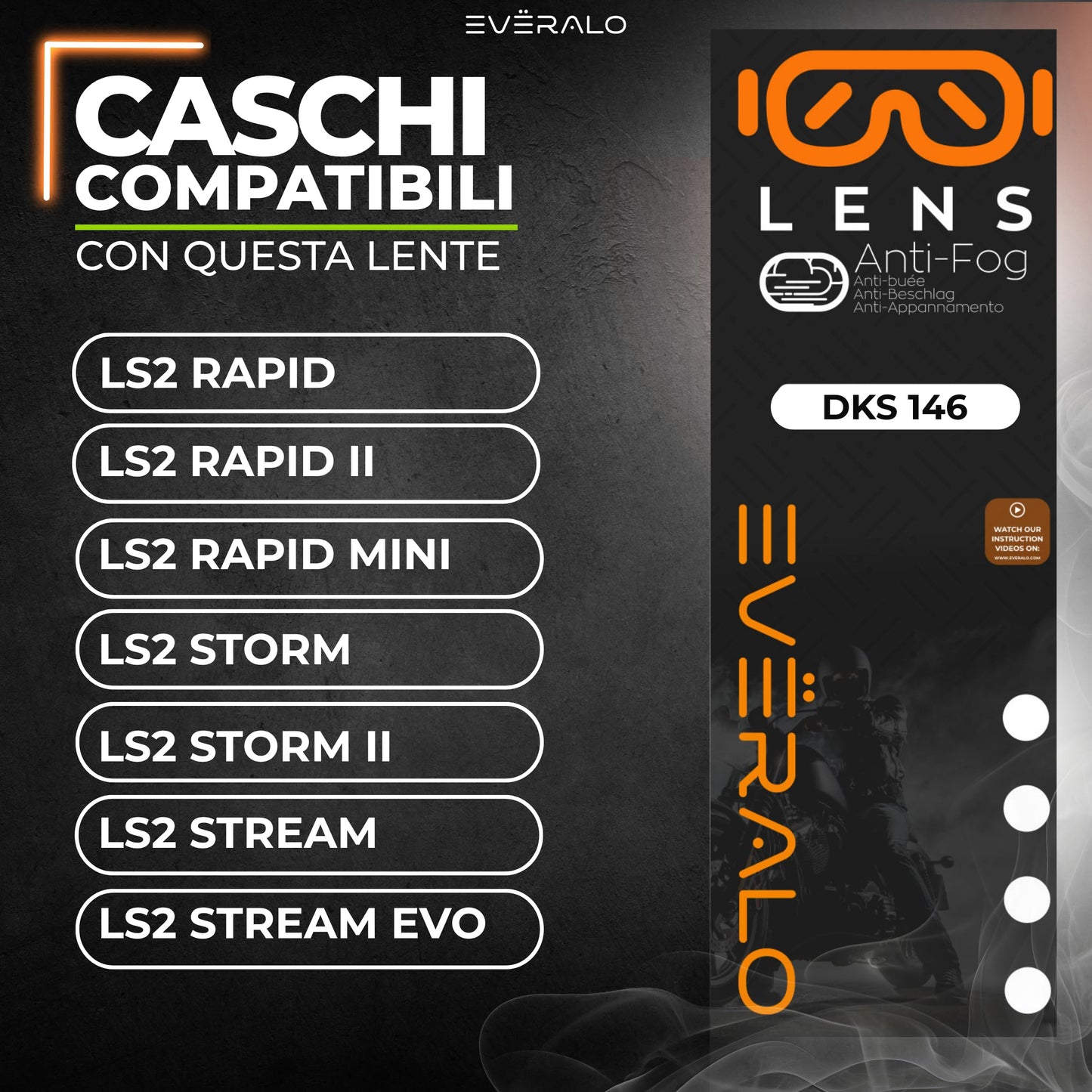 Lente anti-appannamento LS2 FF353 - Rapid - Storm - Stream - specifico per sistema DKS146