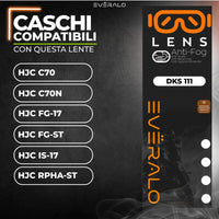 Lente anti-appannamento HJC Fg17 - Is17 - Fgst - C70 - Rpha St – specifico per sistema DKS111
