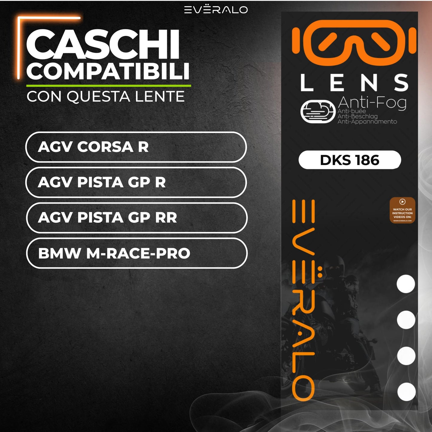 Lente anti-appannamento Agv Corsa R - Pista GP R - Pista GP RR - specifico per sistema DKS186